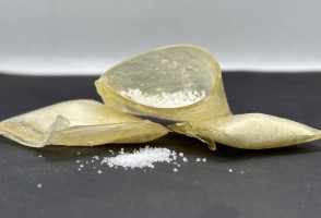 Starch sachets release fertilizer in a controlled manner and can replace petroleum-derived polymers