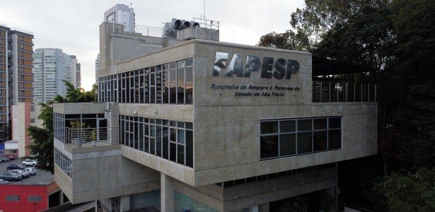 Logo da FAPESP em fundo azul
