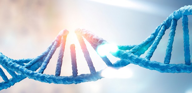 Ilustração de DNA danificado e células reprodutivas